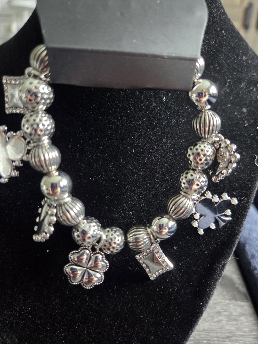 paparazzi Silver-Tone Charm Bracelet with Textured Beads - Picture 2 of 3